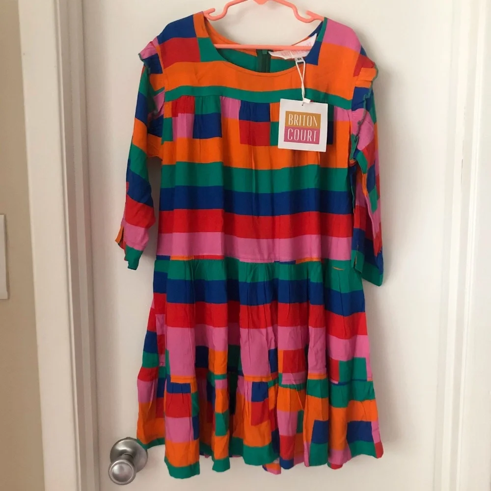 NWT Briton Court Colorblock Rainbow Dress - Picture 2 of 2